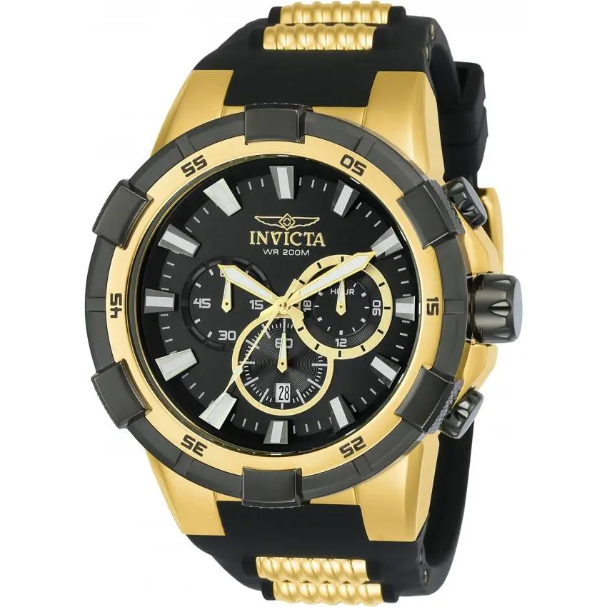 Invicta Men`s 51mm Aviator Quartz Chronograph Polyurethane Strap Watch 23693