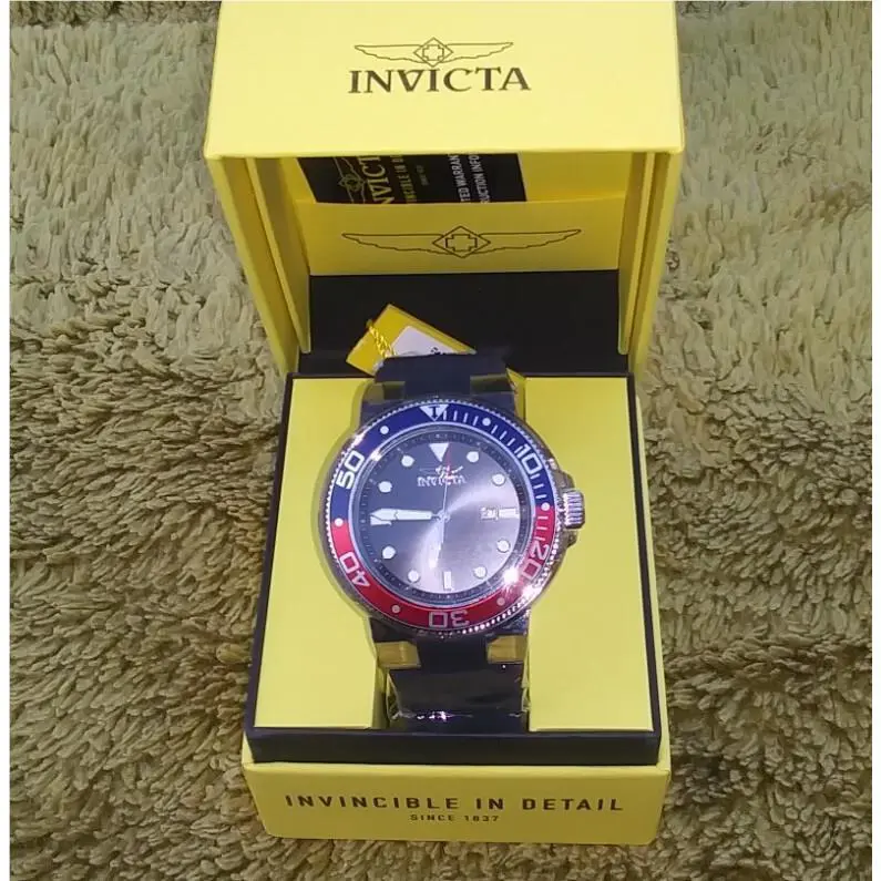 Invicta Men 52mm Grand Pro Diver Anatomic Red/blue Silicone Strap Watch w