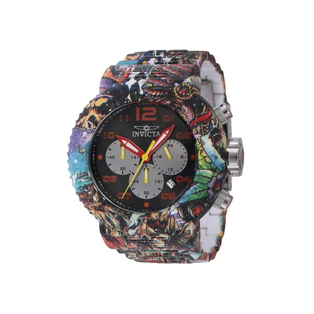 Invicta Men`s Watch Pro Diver Silver and Black Dial Aqua Plated Bracelet 43234 - Dial: Black, Band: Multicolor, Bezel: Multicolor