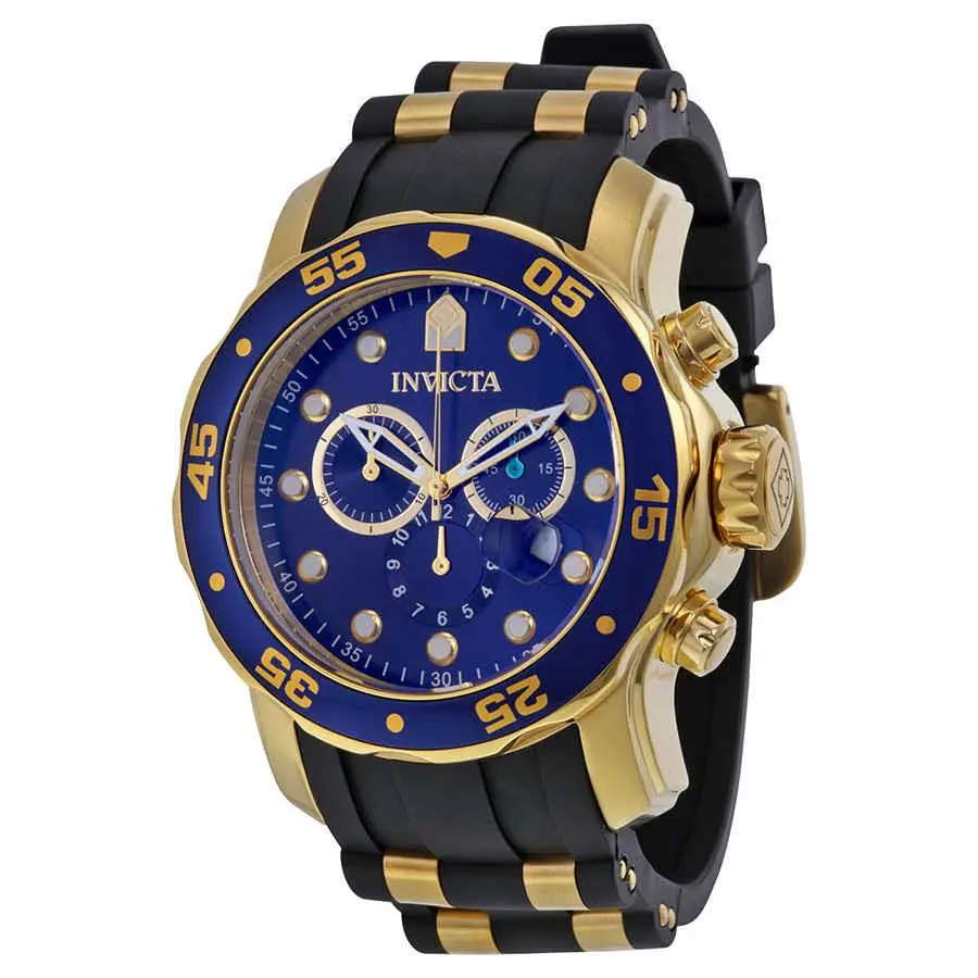 Invicta Pro Diver Chronograph Blue Dial Black Polyurethane Men`s Watch 17882