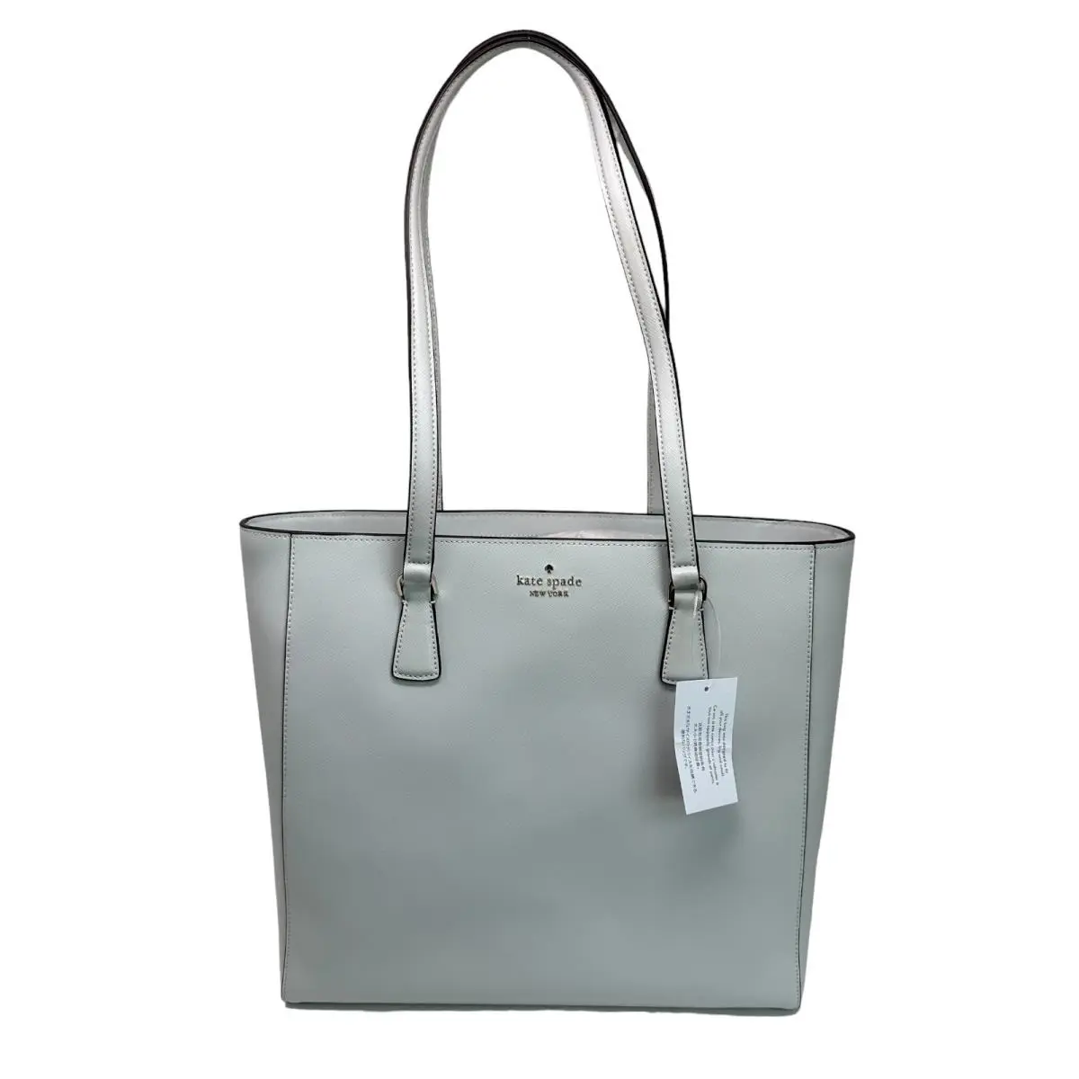 Kate Spade Perry Saffiano Leather Laptop Tote Bag Stone Path K8693 - Handle/Strap: Stone Path, Hardware: Gold, Exterior: Stone Path