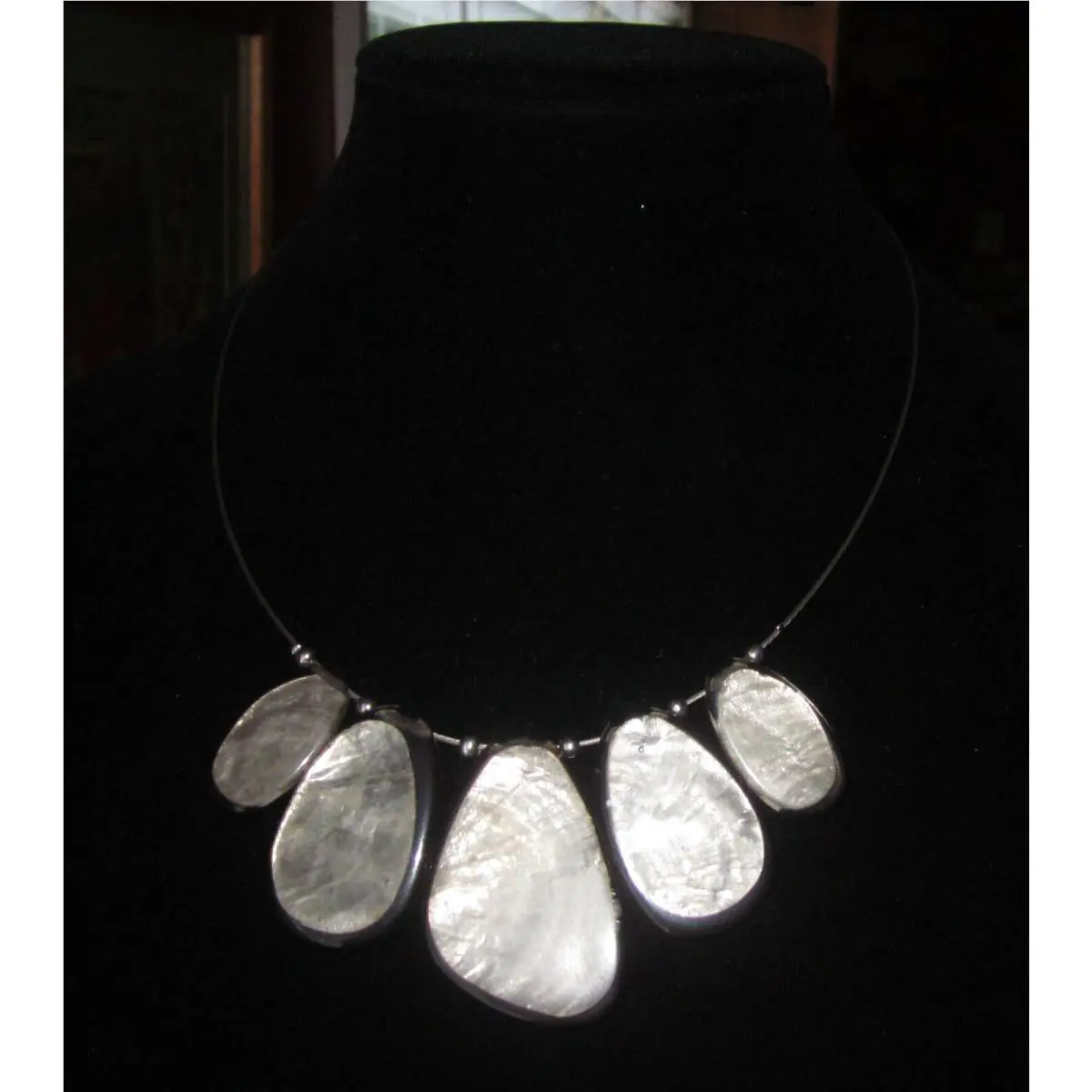 Unique Mother OF Pearl Necklace + Kate Spade Space Age Floral Stud Earrings