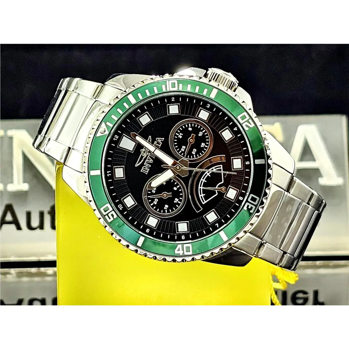 Invicta Pro Diver Men`s Black Dial Stainless Steel Bracelet 45mm Watch s