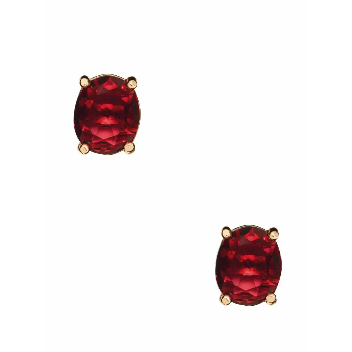 Kate Spade NY Hancock Park Earrings Deep Pink Magenta Studs Oval Stones Gold