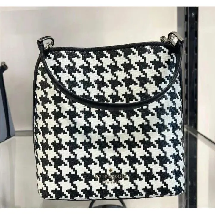 Kate Spade Darcy Houndstooth Bucket Small Bag Retail