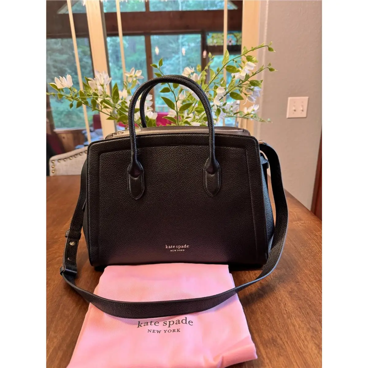 Kate Spade Knott Large Satchel Black Pebbled Leather with Dust Bag Retail