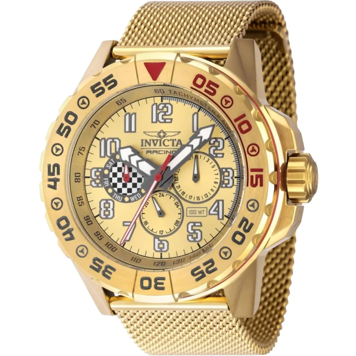 Invicta Racing Dynox Men`s 47216 48mm Gold Dial Quartz Stainless Steel Watch