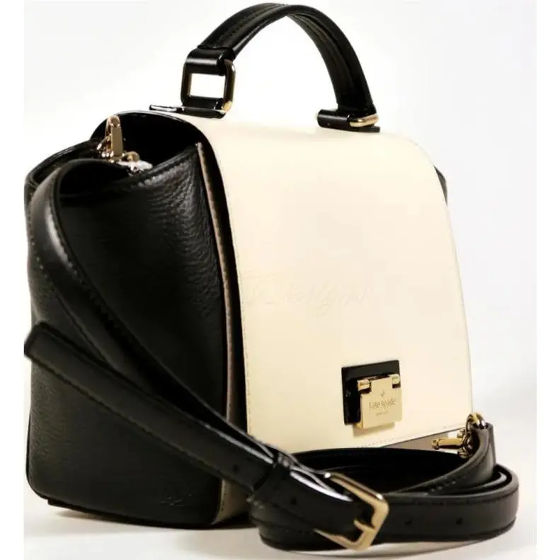 Kate Spade Black Cream and Taupe Colorblock Small Laurel Satchel/crossbody