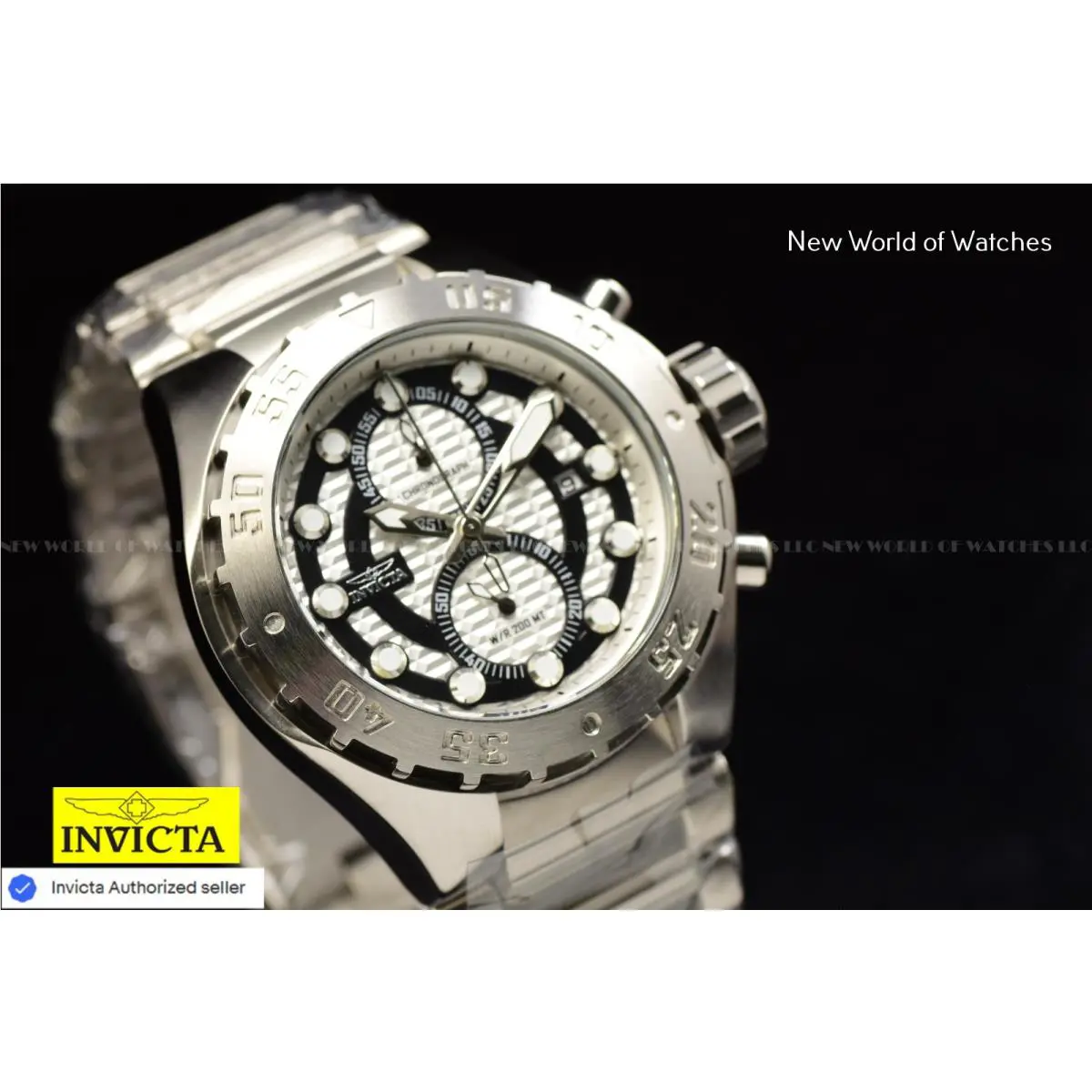 Invicta Pro Diver Sper Luminous Chronograph Antique Silver Dial Men`s Watch