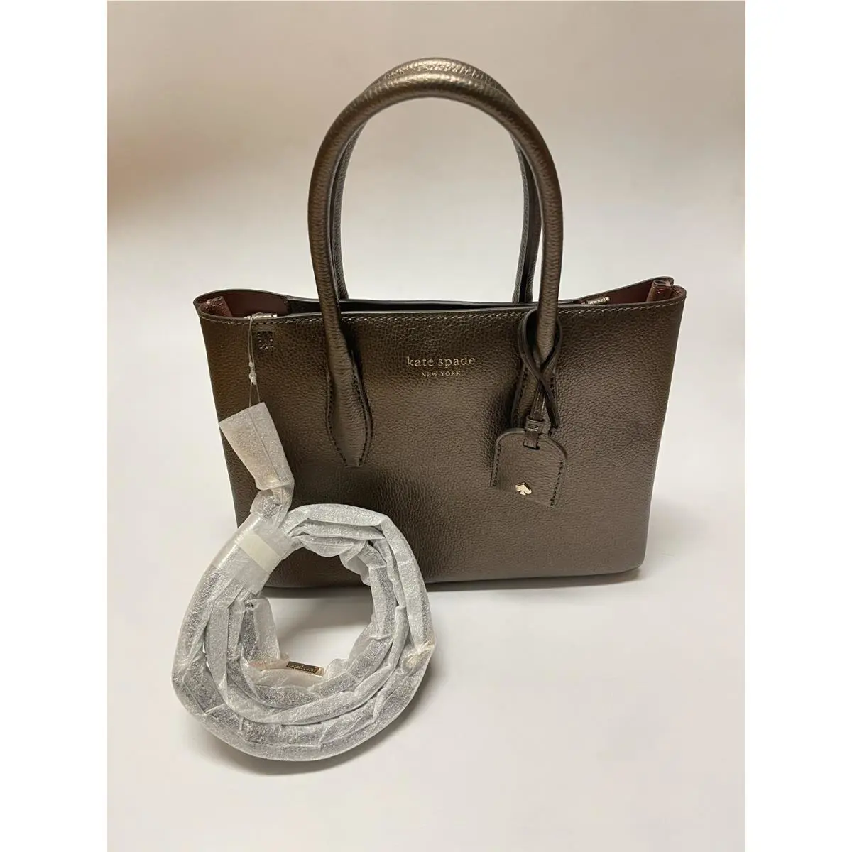 Kate Spade New York Eva Ash Metallic Leather Small Top Zip Satchel WKRU6114