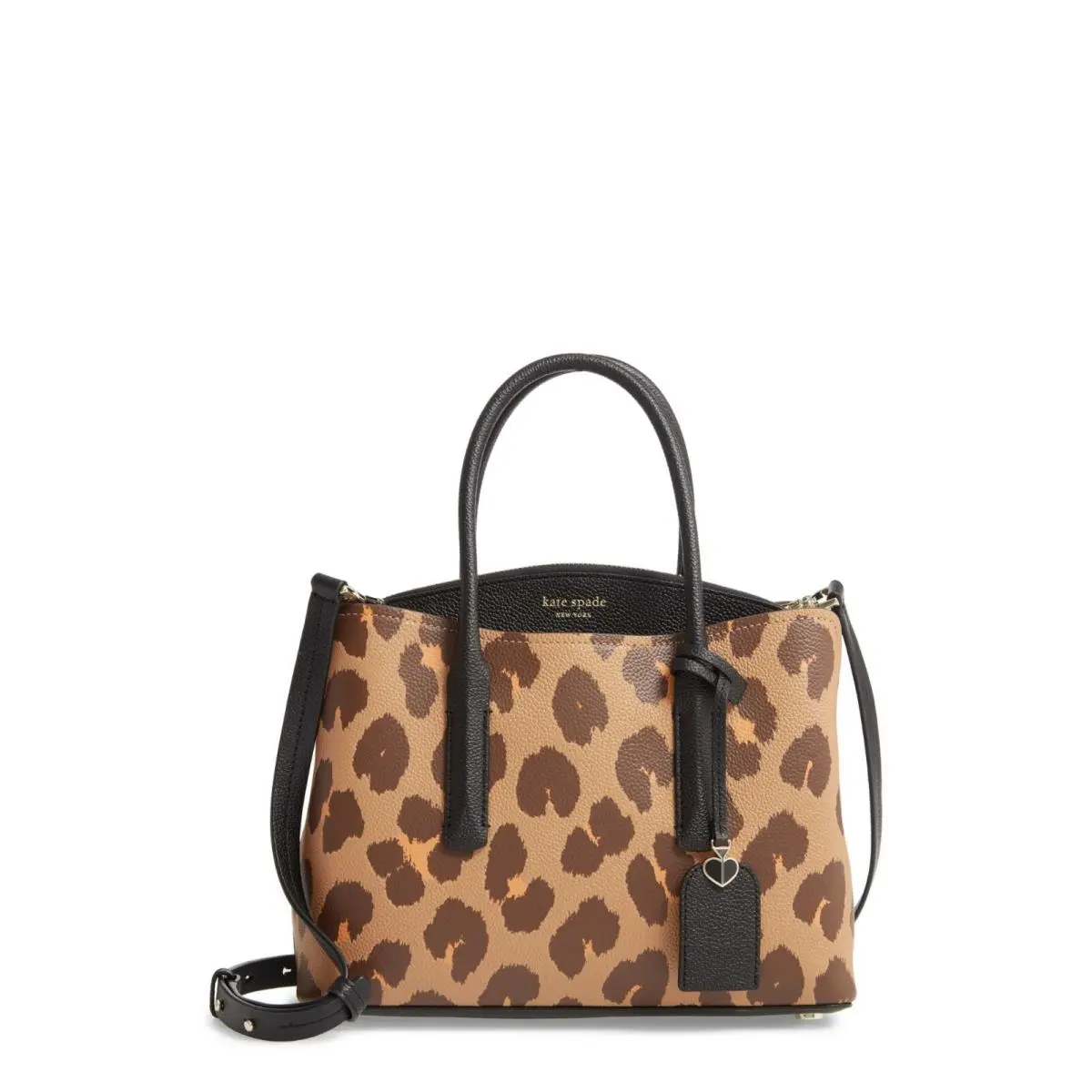 Kate Spade New York Medium Margaux Leopard Print Leather Satchel - Brown - Exterior: Brown