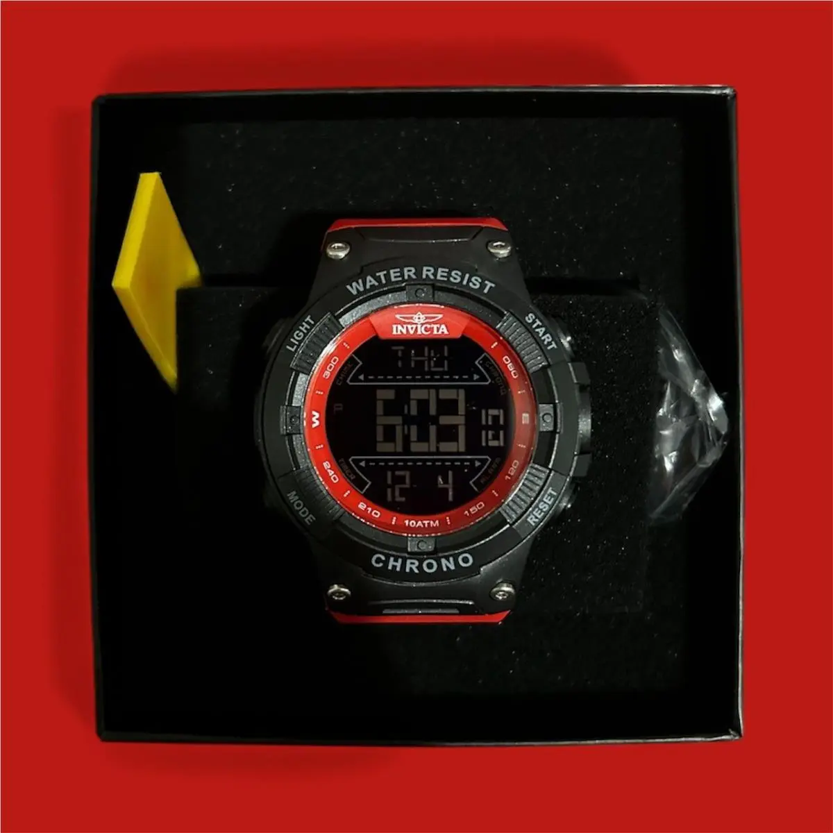 Invicta 47528 Men`s Racing 52mm Watch Red Black Dial Polyurethane Band