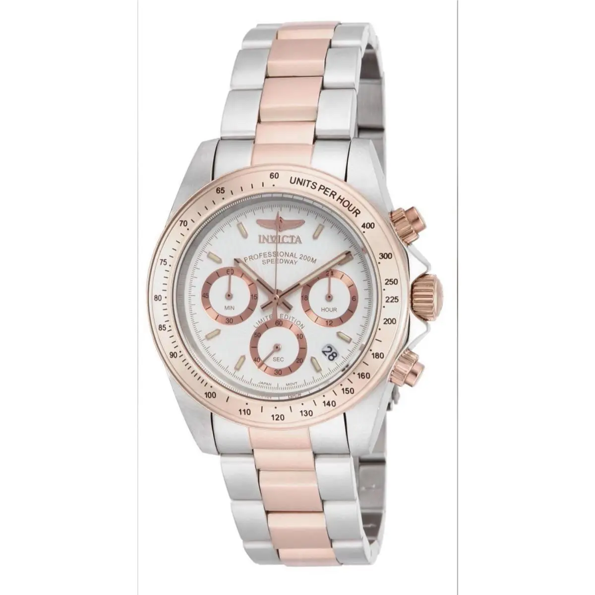 Invicta Men`s Watch Speedway Metallic White Dial Chronograph Bracelet ILE6932A