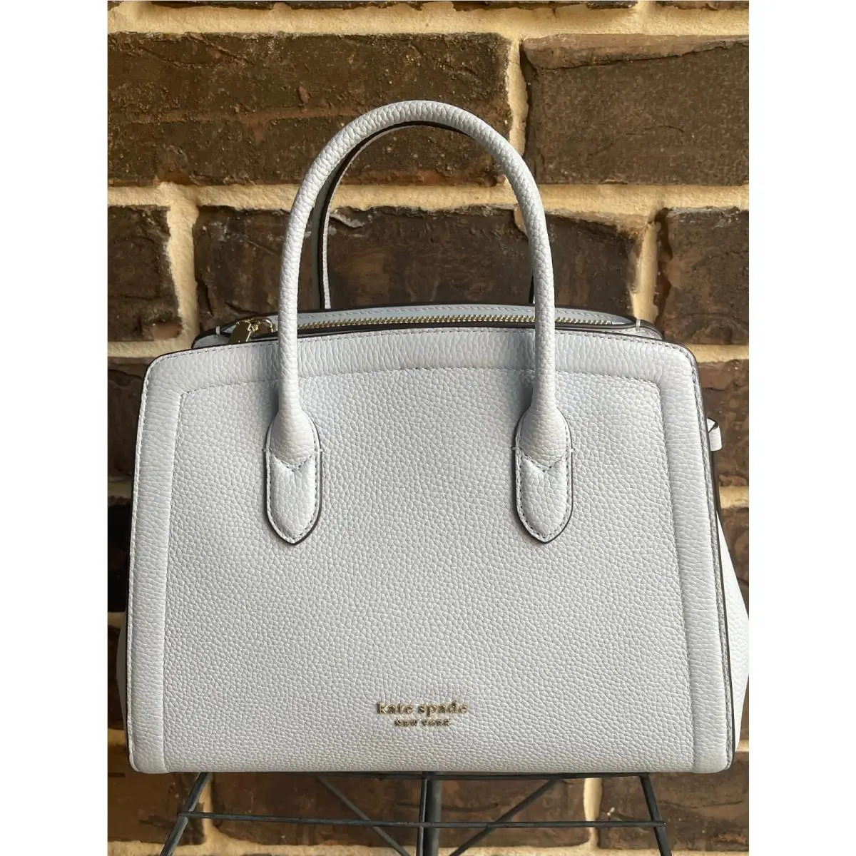 Kate Spade Knott Medium Satchel Leather Watercolor Blue