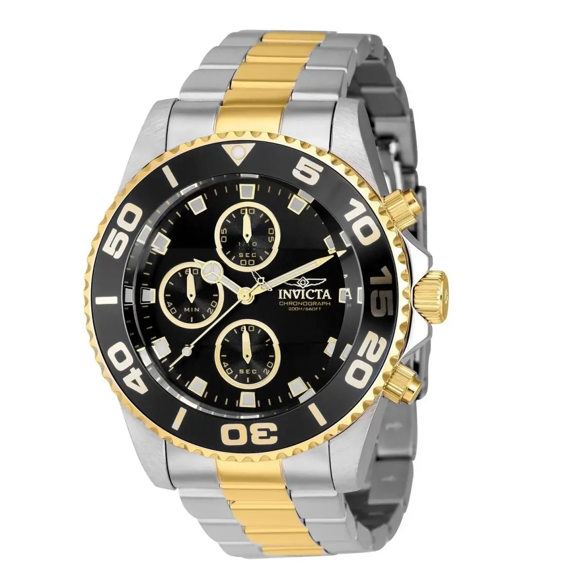 Invicta Men`s 43407 Pro Diver Quartz Chronograph Black Dial Watch
