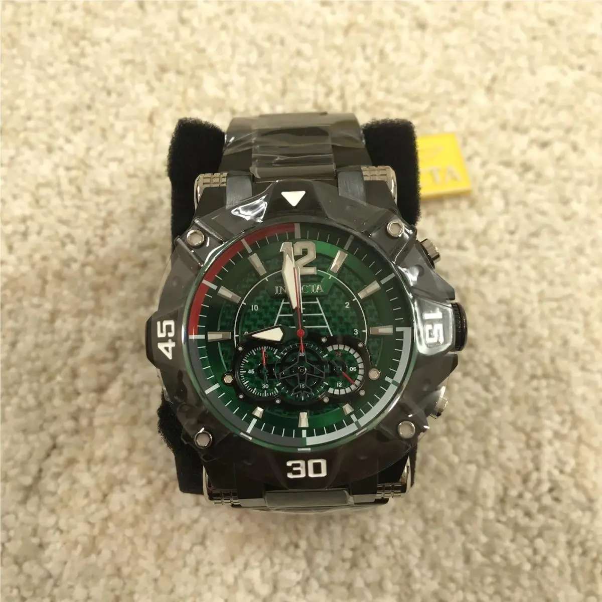 Aviator Men`s 52mm Chronograph Watch 40487 Black Green by Invicta
