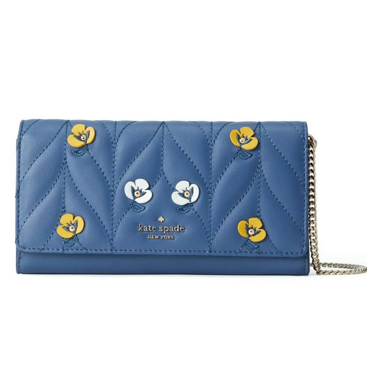 Kate Spade Floral Leather Crossbody Bag Blue