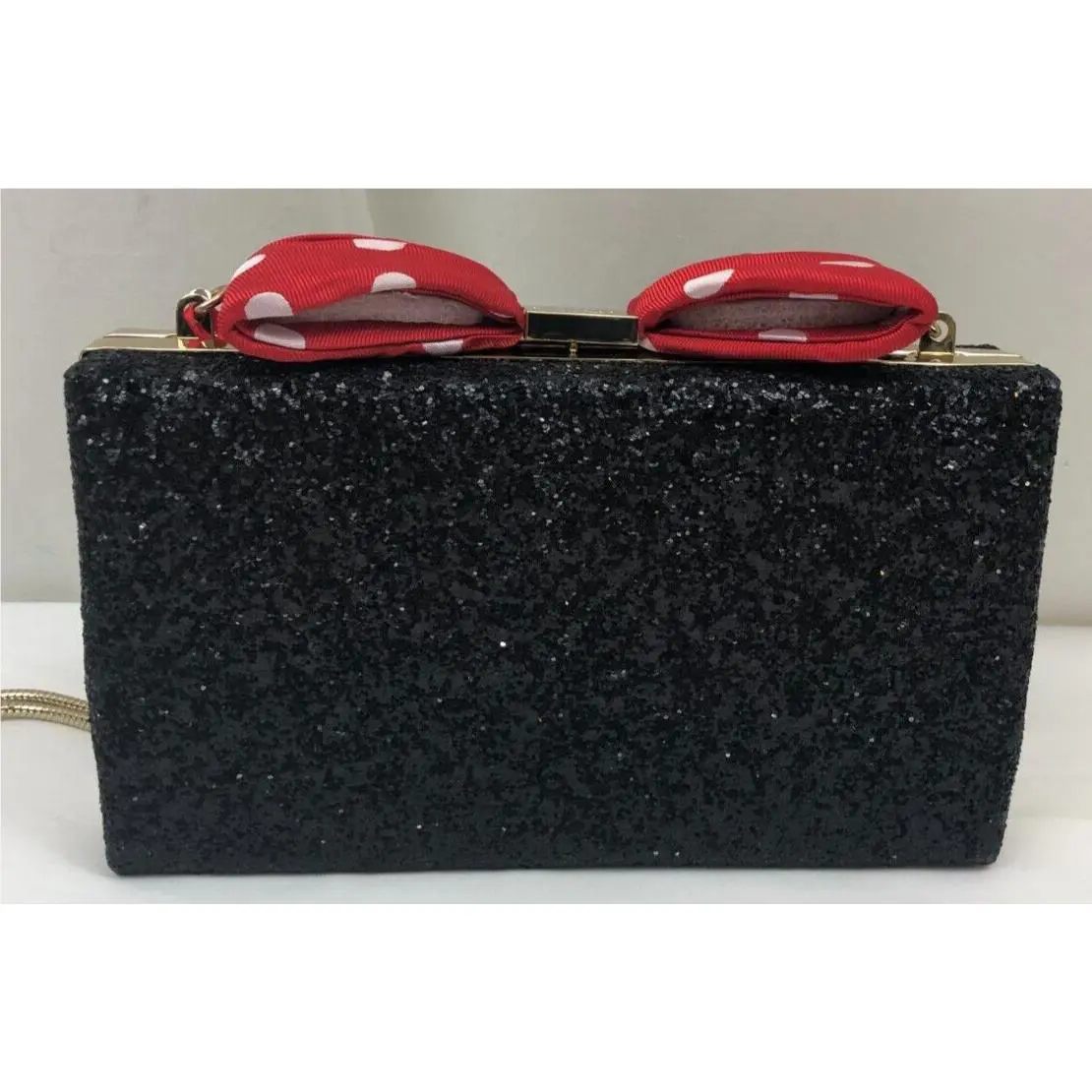 Kate Spade Minnie Mouse Glitter Bow Clasp Clutch with Crossbody Strap