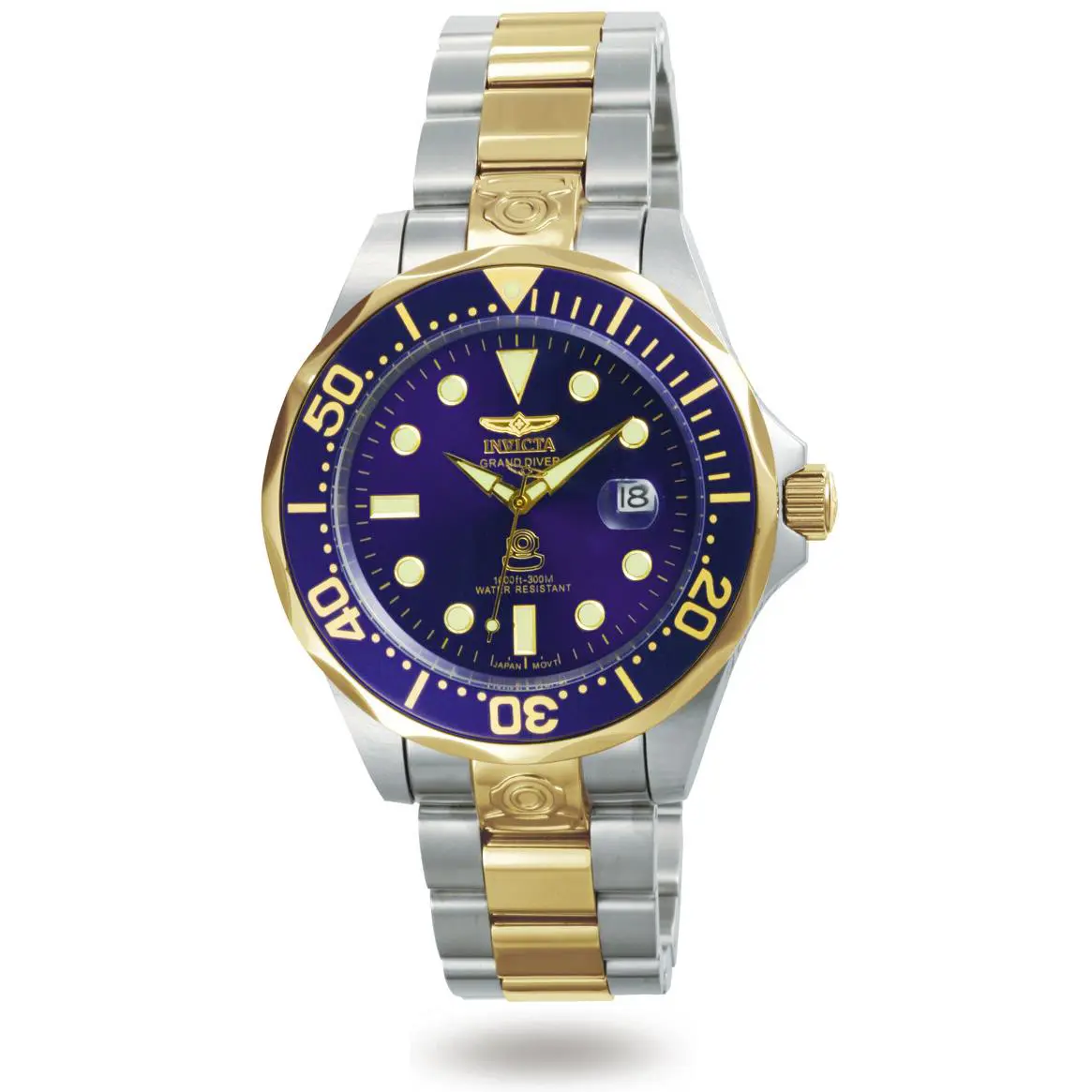 Invicta Men`s Pro Grand Diver GT Automatic Two-tone Stainless Steel Watch 3049 - Gold, Steel, Dial: Blue, Band: Silver, Gold