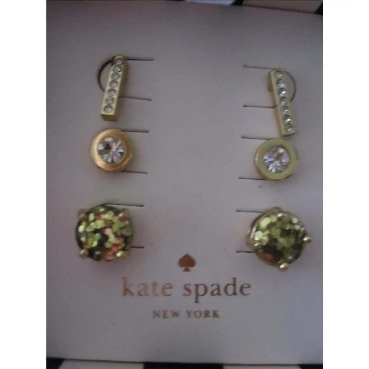 Gold Multi Boxed Set-3 Pairs Pierced Stud Earrings by Kate Spade