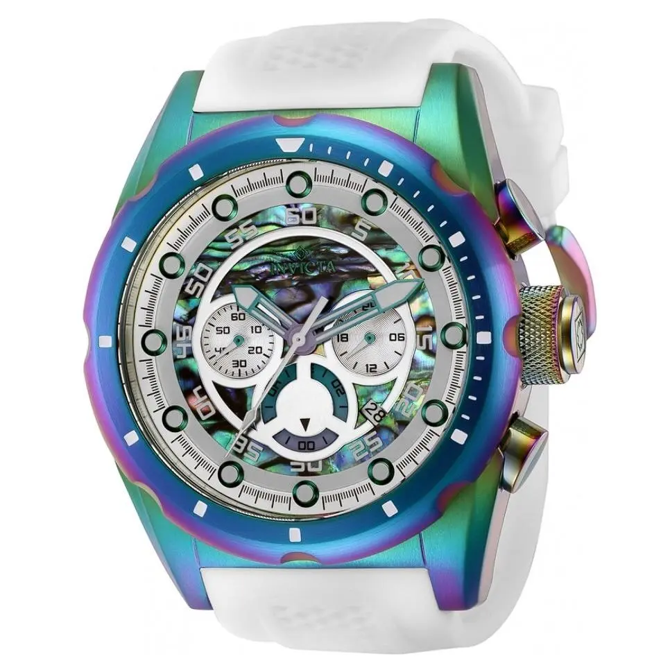 Invicta Speedway Rainbow Iridescent Men`s 50mm Abalone Dial Chrono Watch 41561