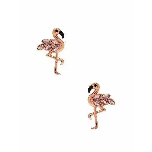 Kate Spade NY Bird`s The Word Flamingo Earrings Rose Gold Pink Stone Bird