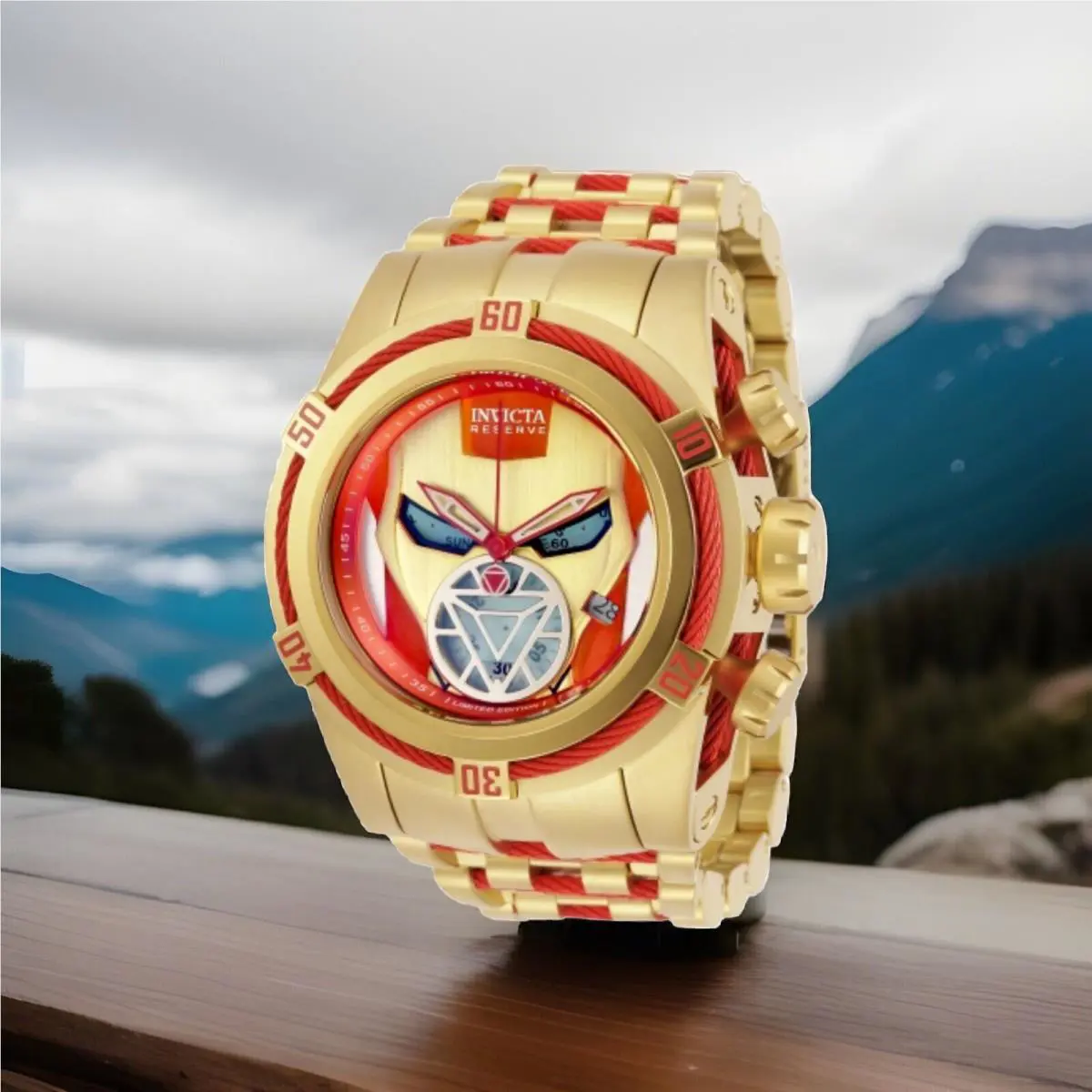 Invicta Reserve Bolt Zeus Marvel Iron Man 52mm Steel Swiss Mvt Blue Watch