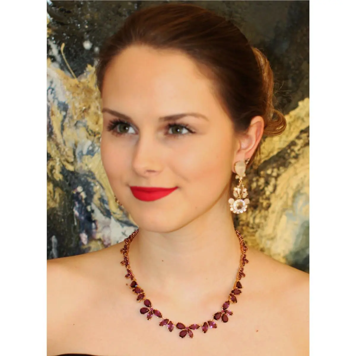 Kate Spade TO The Nines Amethyst Purple Statement Earrings Necklace Set Lot