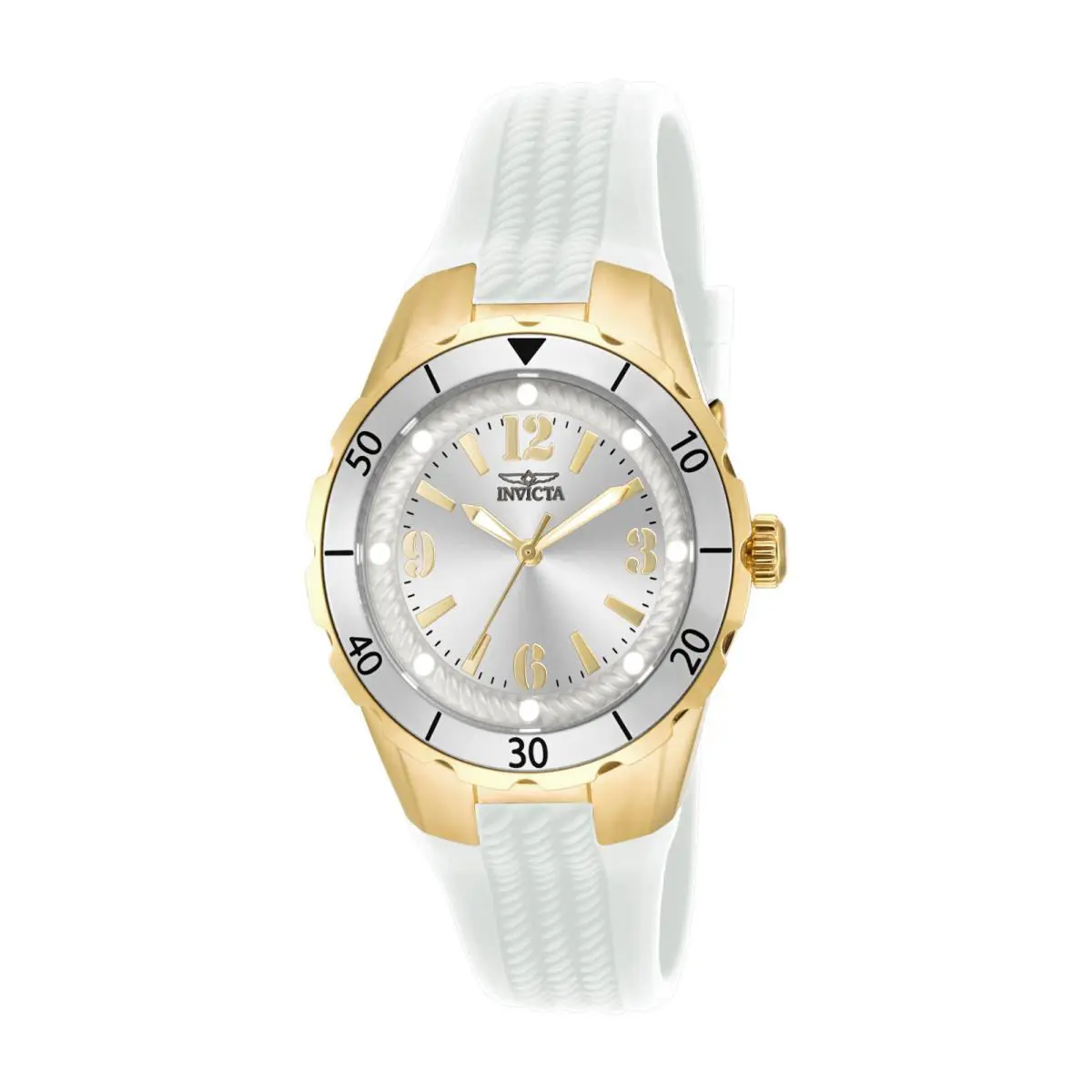 Watch Invicta 17484 Angel Women 38 Stainless Steel - Dial: Gold, Band: White