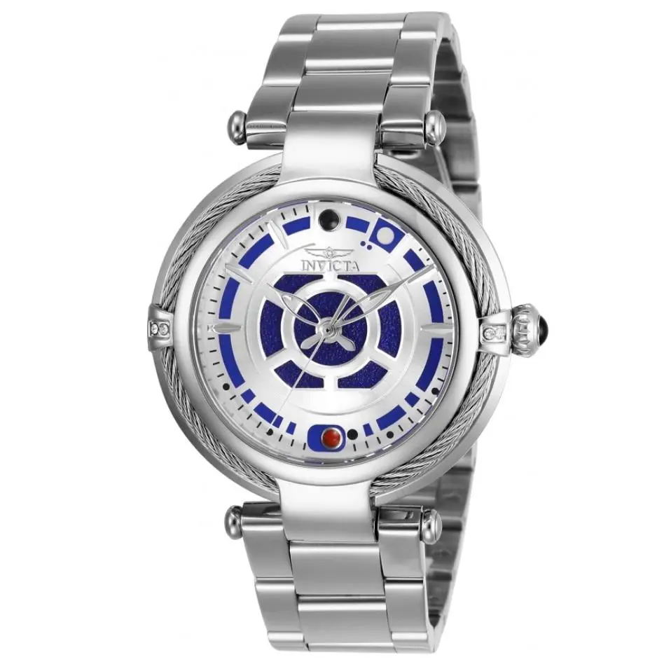 Invicta Star Wars R2-D2 Women`s 40mm Limited Edition Silver Bolt Watch 26234 - Dial: Blue, Multicolor, Silver, Band: Silver, Bezel: Silver