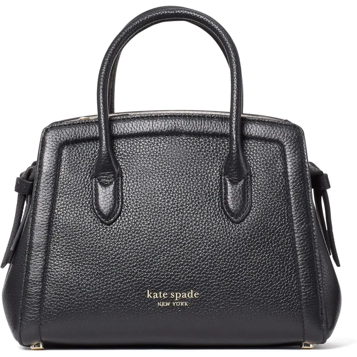 Kate Spade New York Knott MD Satchel Black Pebble Leather Purse Crossbody Bag