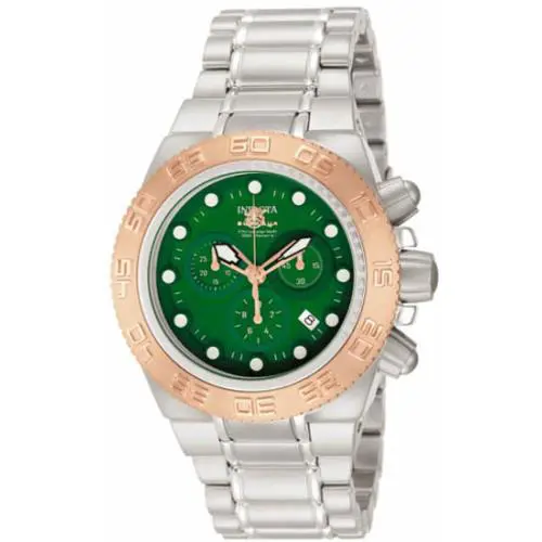 Invicta 10847 Subaqua Sport Chronographs Geen Dial Stainless Steel Mens Watch - Dial: Green, Band: Silver