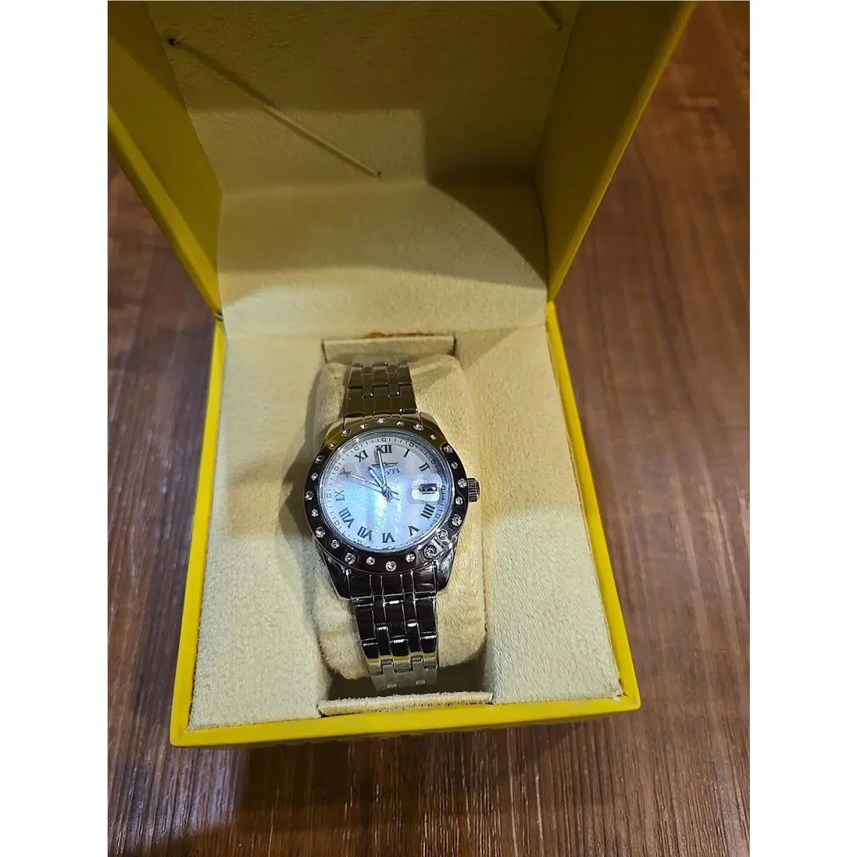 Invicta Angel 17487 Women`s Watch In Yellow Case 50M Stainless Steel