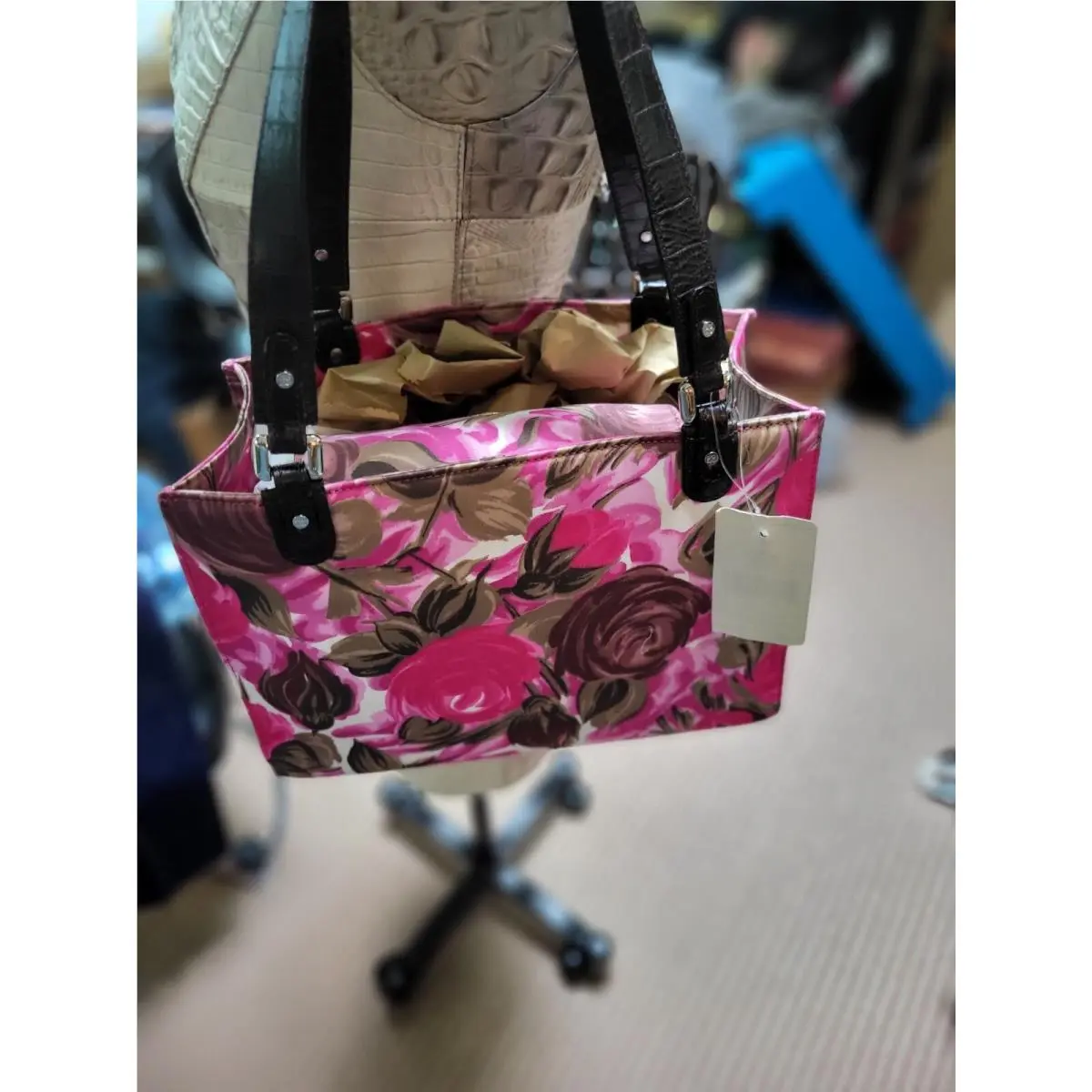Vintage Kate Spade Sam Purse Winter Floral Suede Lining Leather and Fabric