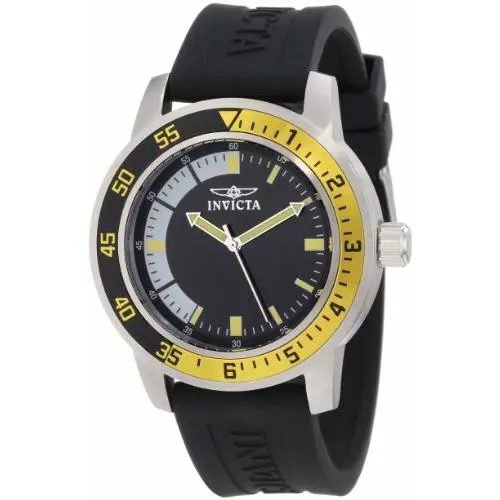 Invicta Men`s 12846 Specialty Black Dial Watch Black/yellow