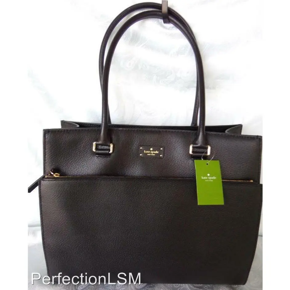Kate Spade Grove Street Black Leather Maevetote/satchel/carryall Much More