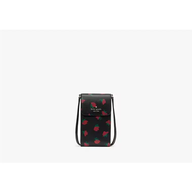 Kate Spade Madison North South Flap Phone Crossbody Rose Toss Print Floral