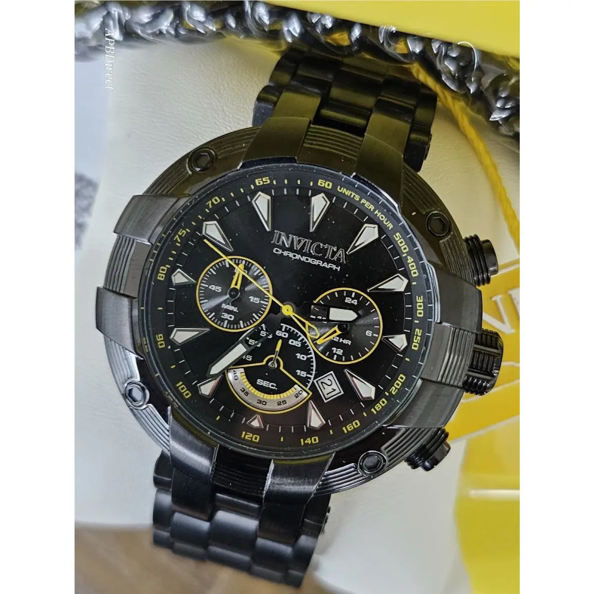 Invicta - Subaqua - Blk / Yellow Chronograph w/ Elements Bracelet - Mens Watch