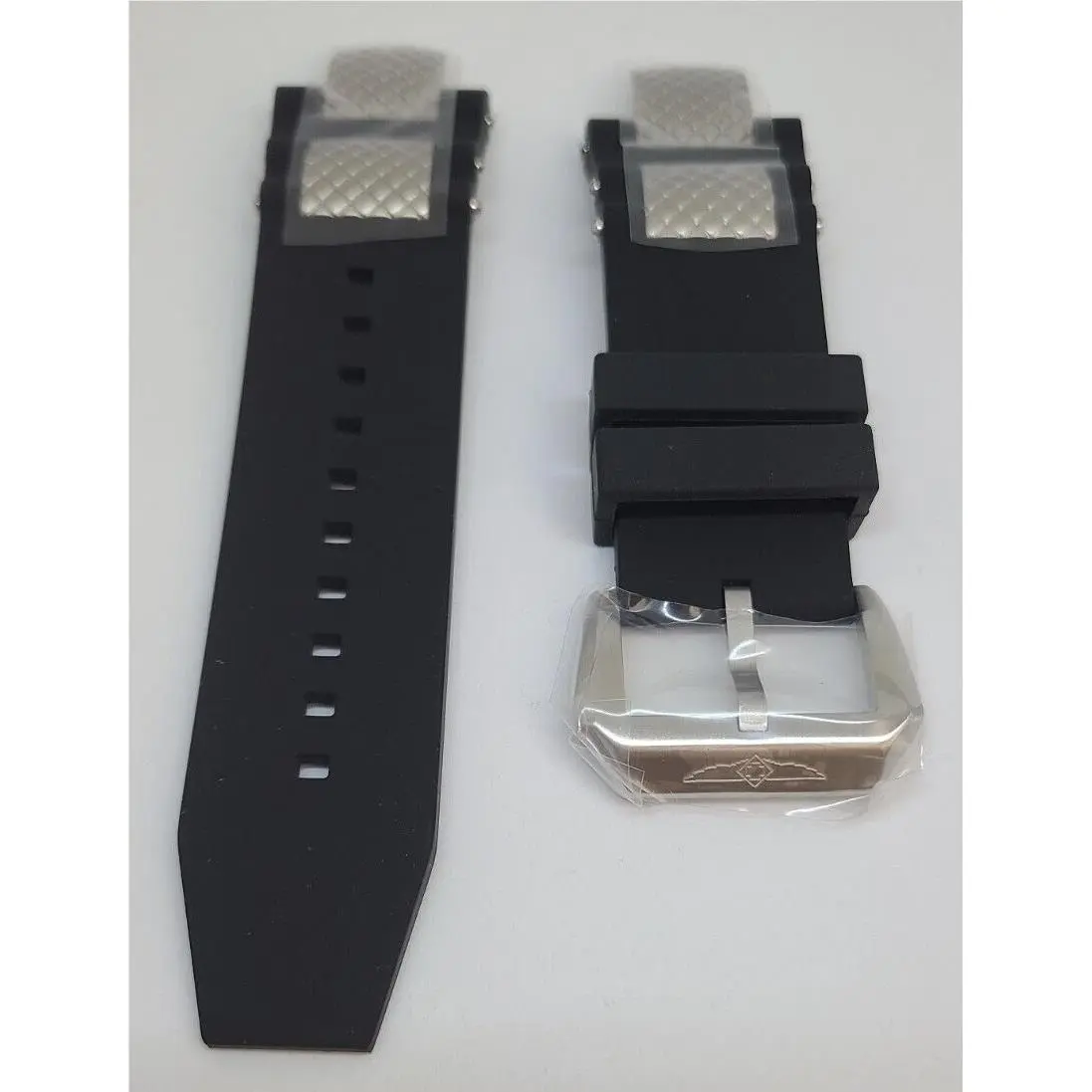 Invicta Subaqua Noma Iii Black Polyurethane Strap Band Silver Inserts