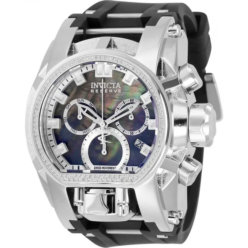 Invicta Reserve Men`s Bolt Zeus Magnum Swiss Chrono 0.43ctw Diamond Watch 30872