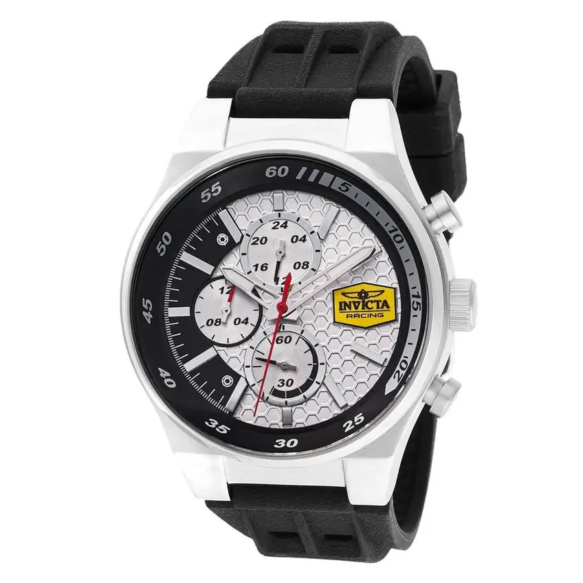 Invicta Racing Champier Men`s Watch 44mm Black Band Honeycomb Face 47736