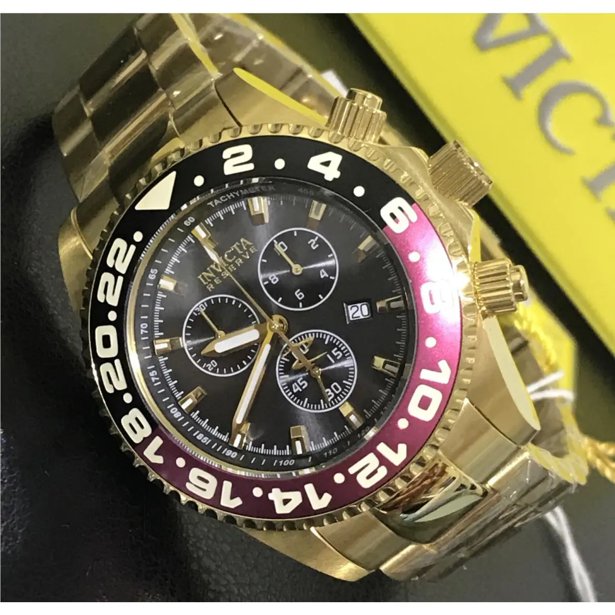 Invicta Reserve 47mm Grand Pro Diver Swiss Chrono Gold Tone SS Watch