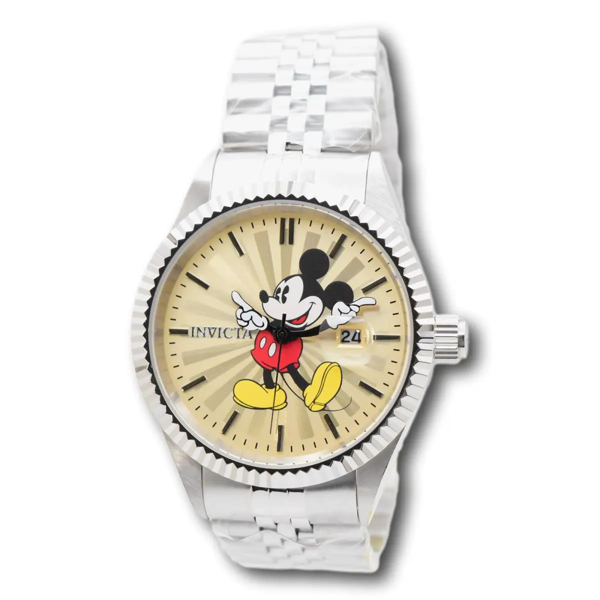Invicta Disney Limited Edition Mickey Dial Men`s 43mm Silver Quartz Watch 22769