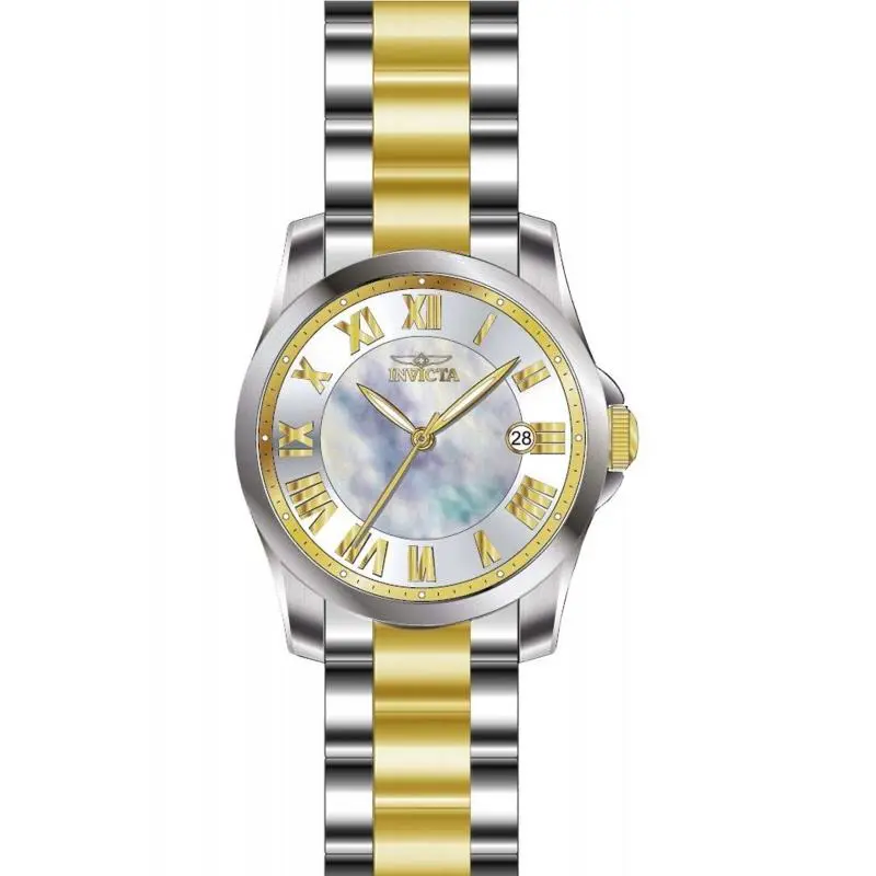 Invicta Women`s 15236 Angel Mother of Pearl Dial Two-tone Gold Quartz Watch