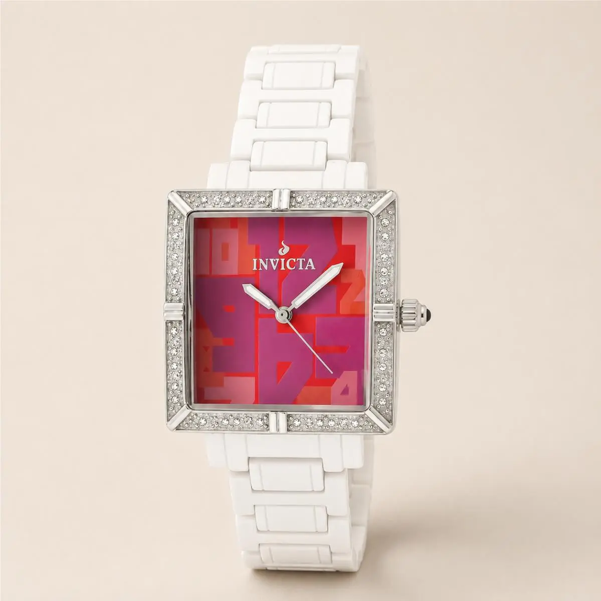 Invicta 10267 Women`s Ceramics Watch Diamond Red Dial