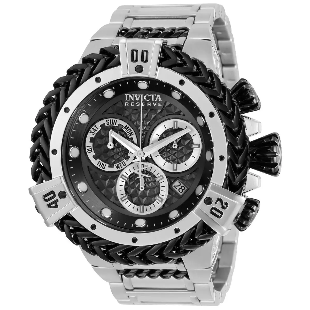 30541 Invicta Herc Quartz Chronograph Men 53mm Case Black Dial SS Bracelet Watch