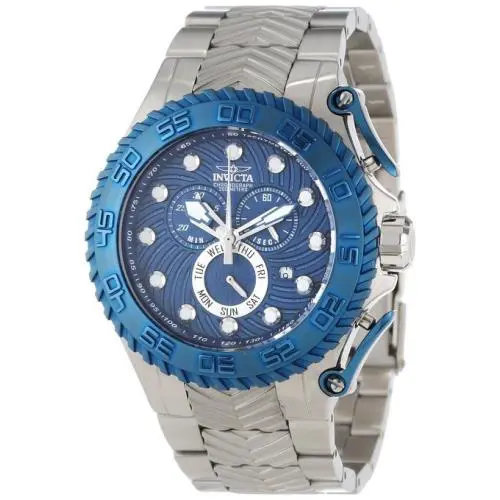 Invicta Men`s 12943 Pro Diver Chronograph Blue Textured Dial Stainless Steel