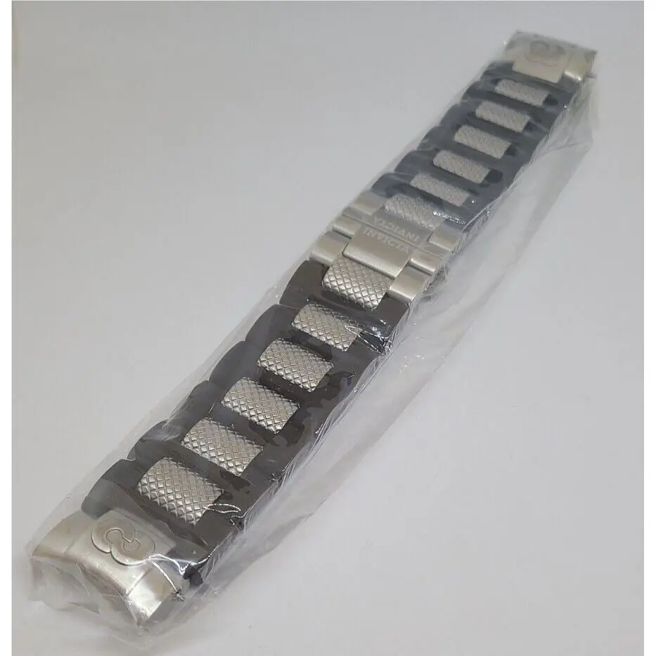 Invicta Corduba Two Tone Stainless Steel Black Rubber Watch Bracelet