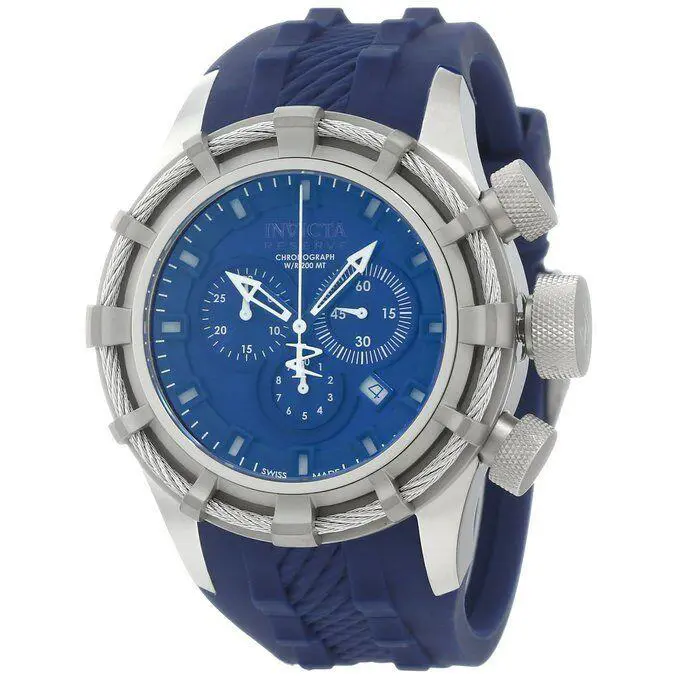 Invicta Men`s 1373 Bolt Chronograph Dark Blue Dial Dark Blue Silicone Watch