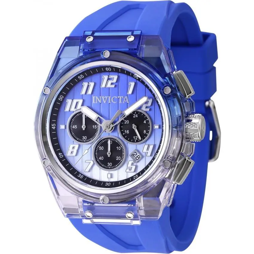 44mm Invicta S1 Rally Prism Blue Silver 47350 Watch